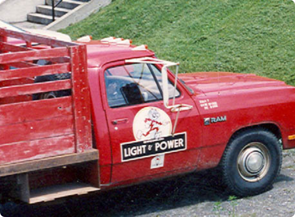 Red light and power truck