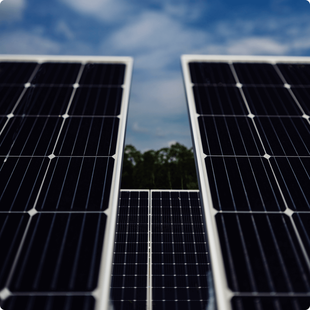 OVP_SustainabileGrowth_IMG Several solar panels and blue sky